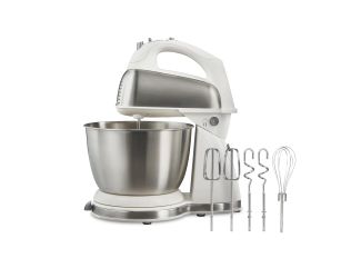 6 Speed Hand/Stand Mixer White/Stainless