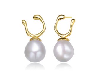 Freshwater Pearl Hook Earrings Size 0.94"