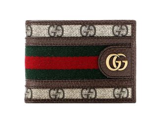 Gucci Ophidia GG Canvas Web Stripe Mini Bifold Wallet