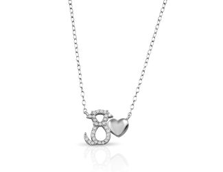 PARIKHS Rhodium Plated Dog Heart Necklace in 925 Sterling Silver
