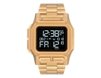 Mens Regulus Stainless Steel All Gold Digital Watch