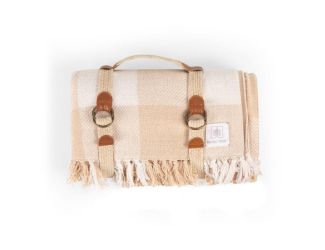 Montecito Cotton Blanket -  Beige Gingham