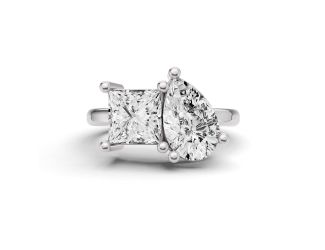 2CT Pr. Pear Moi Toi Lab Diamond Ring Size 9.5