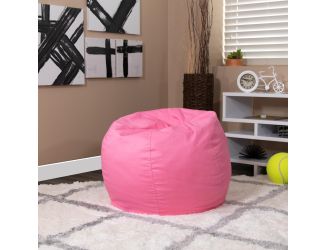 Small Solid Light Pink Refillable Bean Bag Chair for Kids and Teens