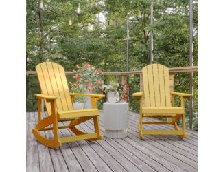Adirondack Poly Resin Rocking Chairs for Indoor/Outdoor Use in White - 2 Pack