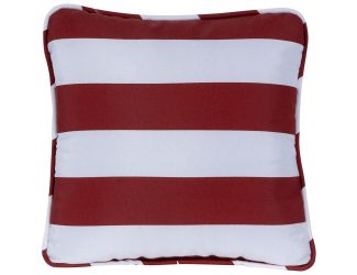 Striped Indoor/Outdoor Throw Pillow in Red