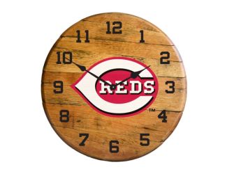 Cincinnati Reds Oak Barrel Clock