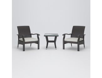 Miles Conversation 3pc Deep Seat Set Mocha Wicker