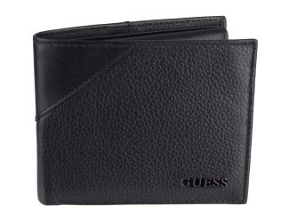 Men's Leather Passcase Bifold Wallet- Black