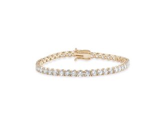 Bright White Privilege Round Lab Grown Diamond Tennis Bracelet in 14K Yellow Gold 8.50ct,EF,VS1 VS2