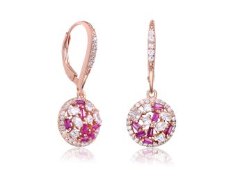 Rose Gold Plated Round Leverback Earring Size 0.47