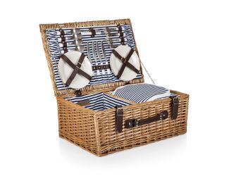 Belmont Basket - Navy Blue & White Stripe