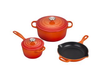 5pc Signature Cast Iron Cookware Set Flame