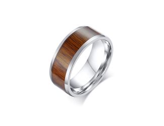 Steel Axe - Stainless Steel & Koa Ring Size 11