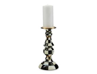 Sterling Check Large Pillar Candlestick