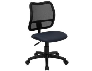 Mid-Back Navy Blue Mesh Adjustable Height Swivel Task Office Chair