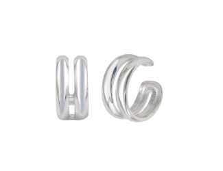 PARIKHS Rhodium Plated Double Ear Cuffs in 925 Sterling Silver