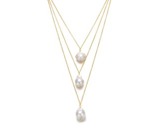 Delphine Pearl Layered Necklace Size 16"