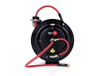 Enclosed Spring Pneumatic Hose Reel with 35-Foot 3/8-Inch ID Hose
