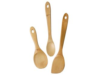Joyce Chen - Burnished Bamboo Wok Utensils, 3-Piece Stir Fry Set