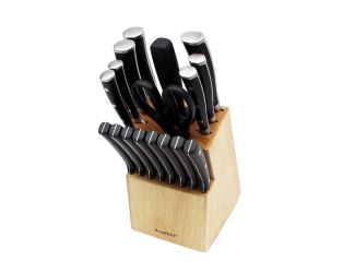Triple Riveted 18pc Cutlery Set/Block with 8 Steak Knives