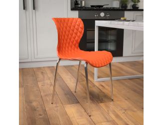Contemporary Design Orange Plastic Stack Chair