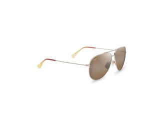 Hau'oli XL Polarized Sunglasses Shiny Light Gold Frame HCL Bronze Lens