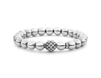 Silver Bead CAVIAR Bracelet Size Medium