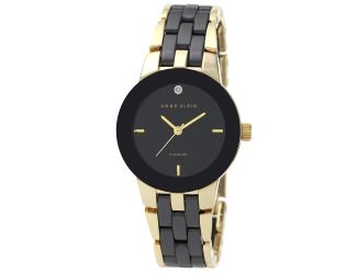 Women's Diamond Dial Black Ceramic Bracelet Watch