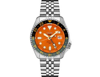 Seiko 5 Sports SS Automatic GMT Orange Dial