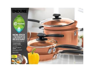 Endure Titanium Nonstick 8pc Cookware Set Copper