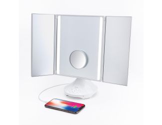 Reflect Trifold Vanity Mirror w/ BT Speaker & USB Charging