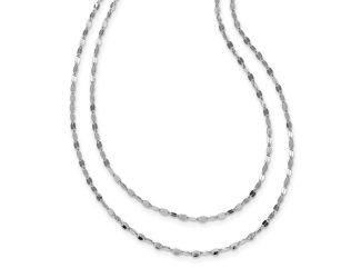 Sterling Silver Rhodium-plated Polished Double-strand Necklace