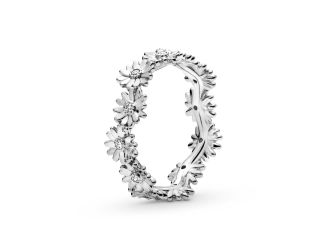 Sparkling Daisy Flower Crown Ring Size 56
