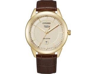 Men's Corso Eco-Drive Watch, Brown Leather Strap with Champagne Dial