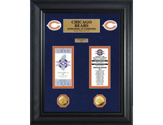 Chicago Bears Super Bowl Champions Deluxe Gold Coin Ticket Collection