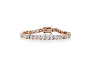 Rose Gold Plated CZ Tennis Bracelet Size 7.25