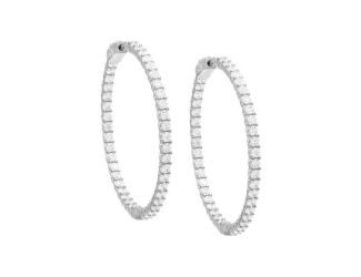 CZ Thin Round Hoop Earring Size 45MM