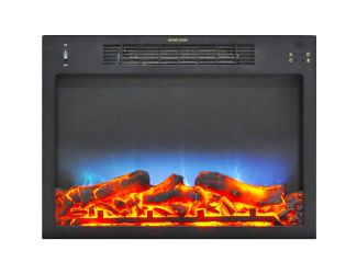 23-In. x 17.1-In. x 5-In. Multi-Color LED Electric Fireplace Insert with Charred Faux Logs