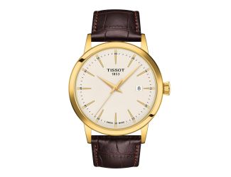 Men's Classic Dream Brown Leather Watch Ivory Dial