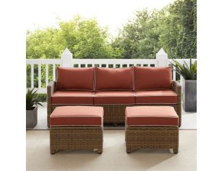 Bradenton 3Pc Wicker Outdoor Sofa Patio Furniture Set