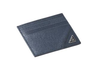 Prada Vitello Micro Grain Navy Triangle Logo Cardholder Wallet