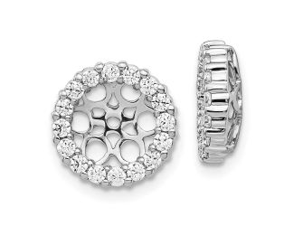 14K White Gold Lab Grown Diamond Earring Jackets, .69ctw
