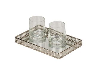 Vanity Gallery Tray W/Mirror Np 11" X 7"