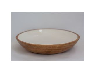 Jeanne Fitz Wood + White Collection Mango Wood Serving Bowl, Large