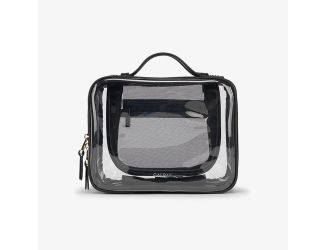 Medium Clear Cosmetics Case - Black