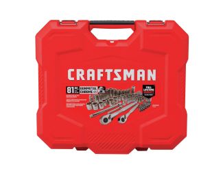 81pc Standard & Metric Chrome Mechanic\'s Tool Set
