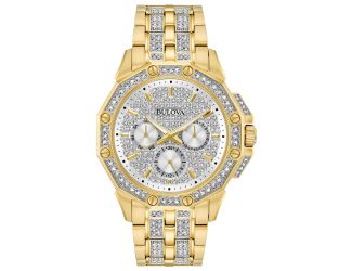 Mens Octava Gold-Tone & Swarovski Crystal Watch