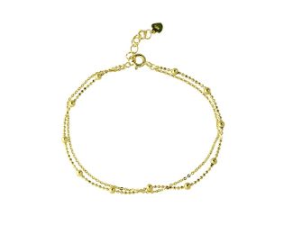 PARIKHS Gold Plated Double Strand DC Bead Chain Bracelet in 925 Sterling Silver