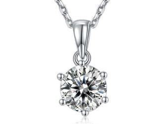 3/4 CT Solitaire CZ Pendant Necklace